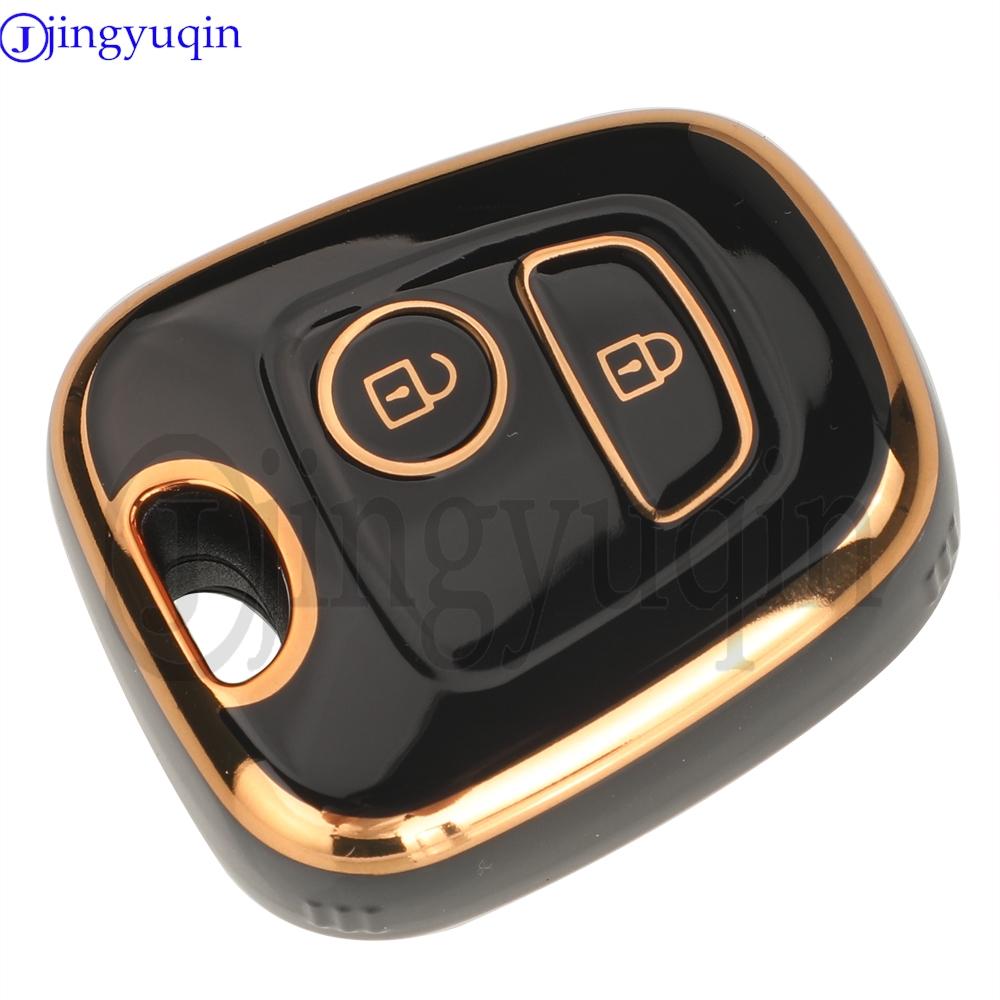 jingyuqin 2 Buttons TPU Car Key Case For Peugeot 106 107 206 207 307 Citroen C1 C2 C3 C4 XSARA PICASSO Toyota AYGO Protector