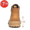Fashion Men Boots Elevator Shoes High Quality Zip Leather Boots Hidden Heels Heightening Shoes Man Increase Insole 7cm Masculino Taller