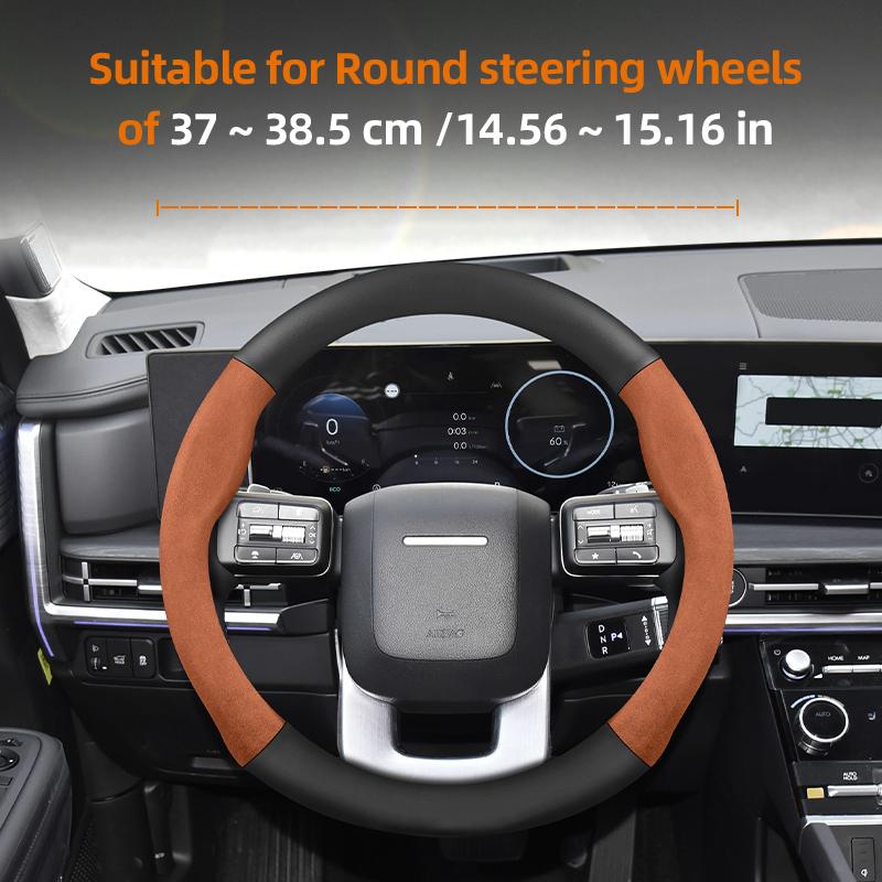 Suitable for Hyundai Suede Matte Carbon Fiber Texture Steering Wheel Cover I30 Tucson I20 Accent I10 I40 Kona Ix35 Grand Elantra Solaris Creta Getz