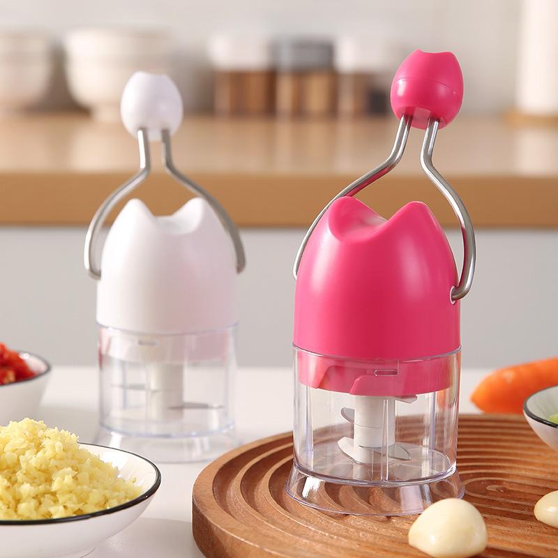 Kitchen Household Multi Functional Manual Ginger and Garlic Chopper, Easy To Disassemble and Clean, Hand Cranked Garlic Beater