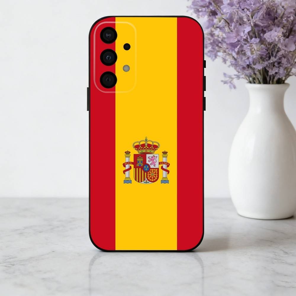 

Art S-Spanish-H F-Flag-G Nationa Phone Case For Samsung Galaxy A73,A72,A71,A70,A53,A52,A51,Soft Silicone Black Cover Samsung a40