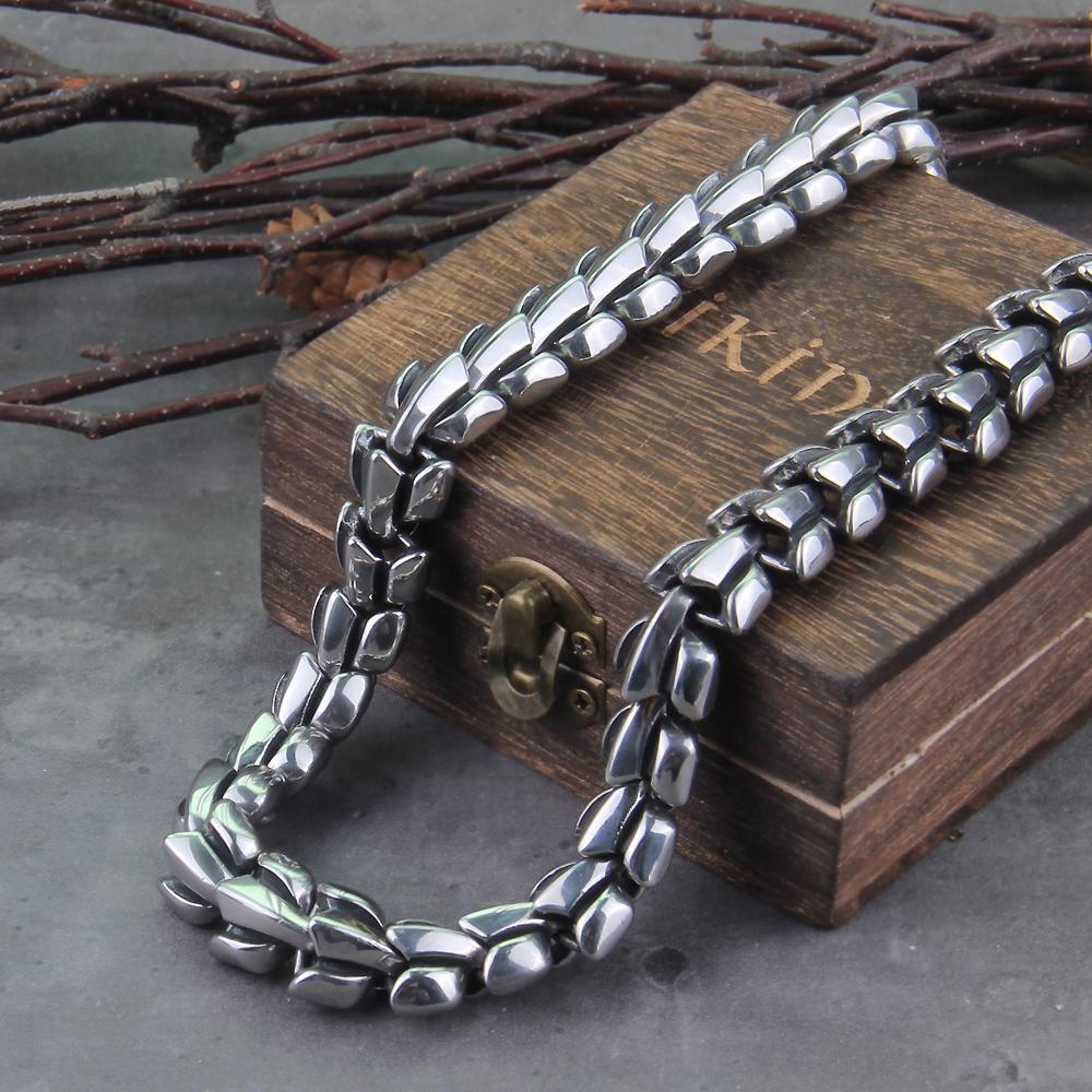 Viking Ouroboros Necklace for Men Stainless Steel Never Fade Punk Fashion Jewelry Street Culture Hippie Style