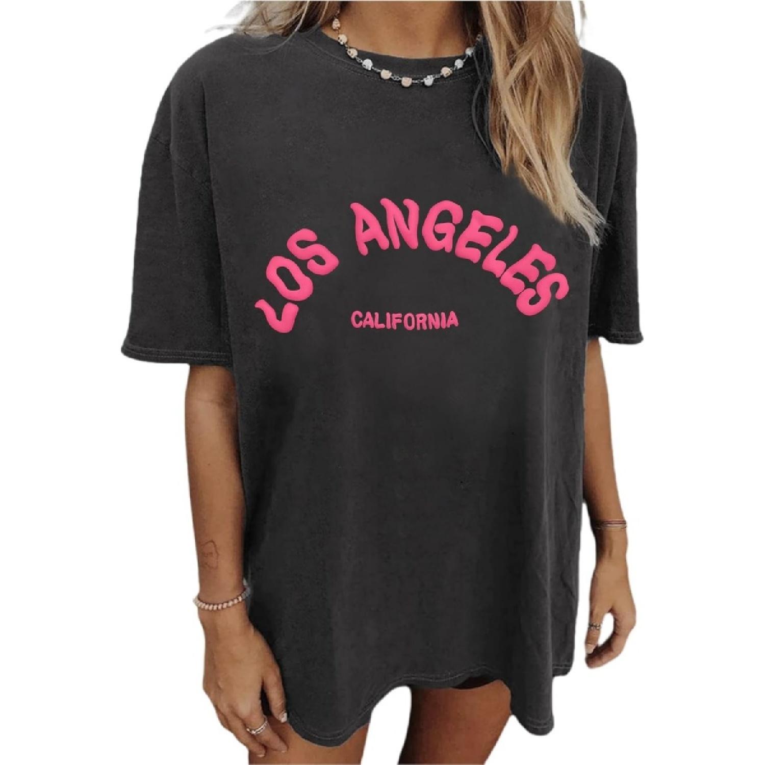 

CSDAJIO Vintage Oversized Graphic Tees for Women Heart Shaped Letter Print New York T Shirt Teen Girl Aesthetic Clothing XXXXXL чорний