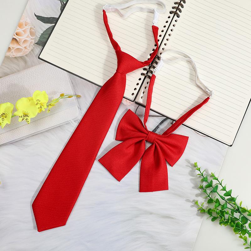 Jk Japanese College Style Tie Female Lazy Free Black Red Student Casual Gray Small Tie Tie Flower