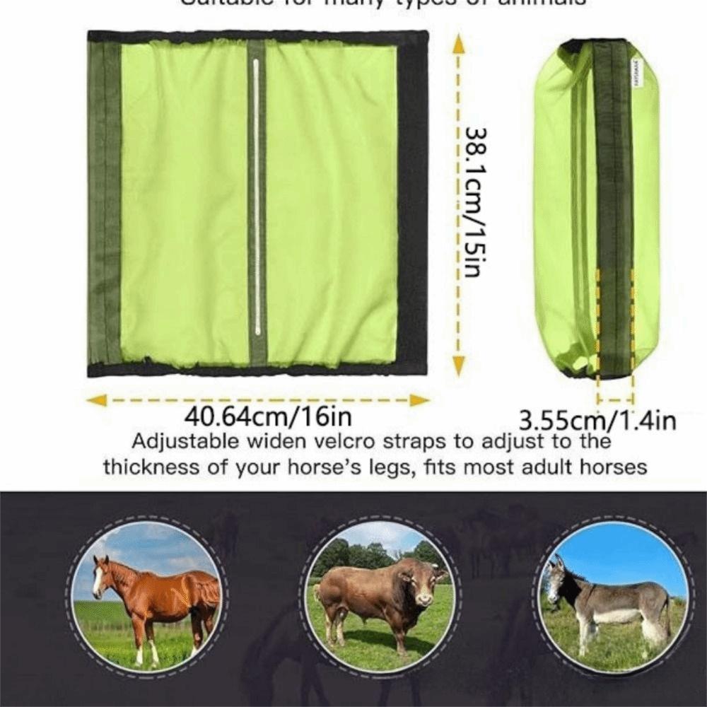 4Pcs Breathable Fly Boots for Horses Ventilated Mesh Fly Leg Wraps Horse Fly Sheets Outdoor Riding