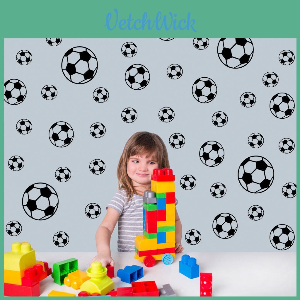 Kids Room Wall Art Pvc Football Theme Removable Sticker For Bedroom And Playroom
