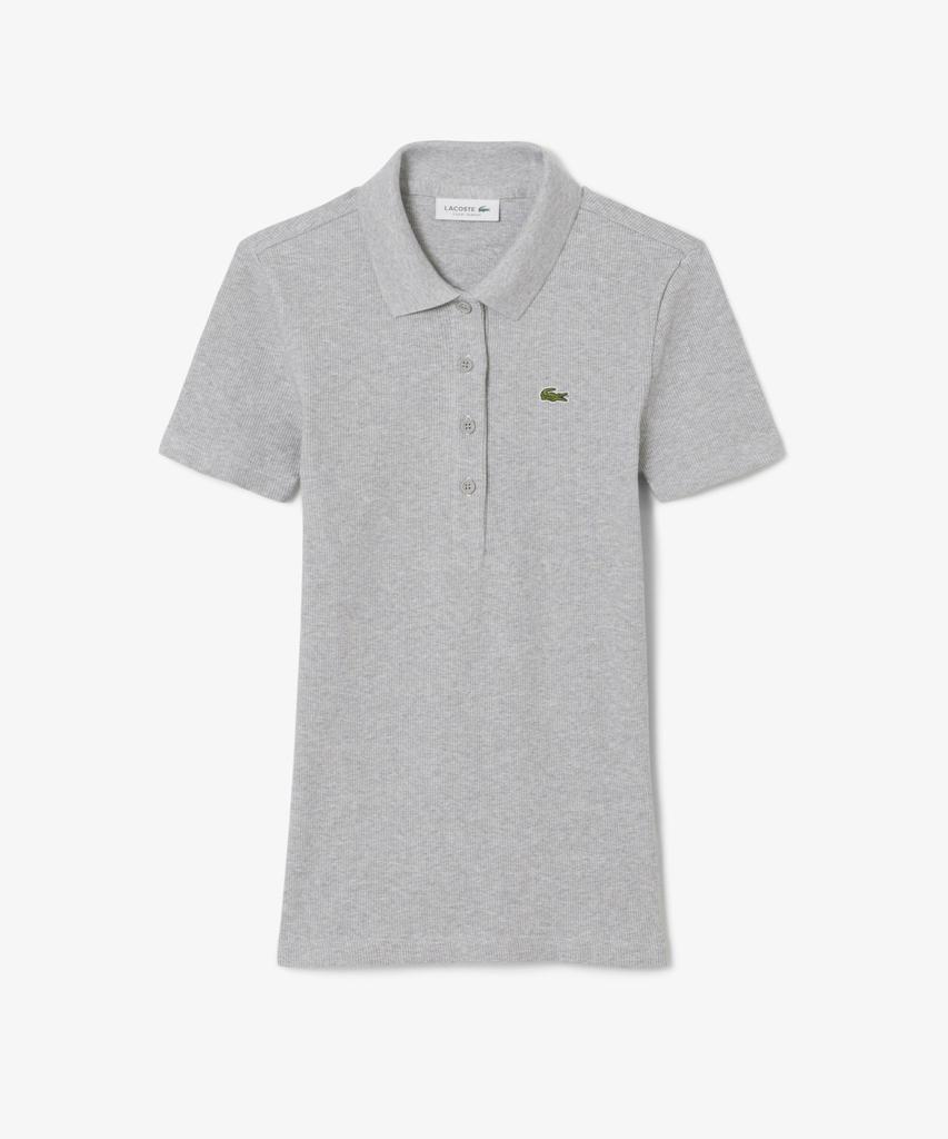 LACOSTE Women'S Slim Fit Rib Knit Polo Shirt Df5377-56G Cca