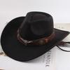 Western Cowboy Style Tibetan Bull Head Accessories Fashion Top Hat Autumn/Winter New Collection Deer Skin Velvet Large Edge Riding Hat