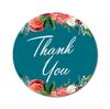 Darling Souvenir Pack Of 45 Pcs Round Chrysanthemum Floral Border Black Thank You Stickers-1.6
