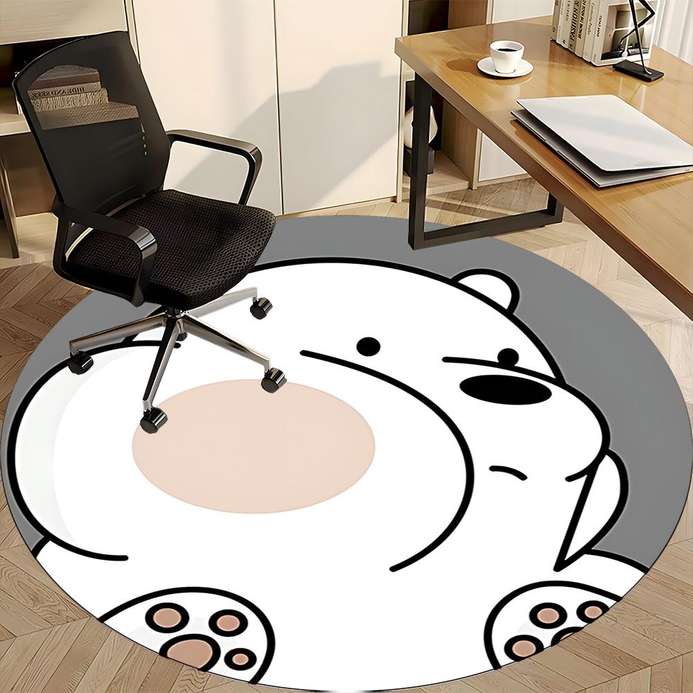 1pc We Bare Bears Friends Office Round Area Rug, Under Office Chairs Bedroom Living Room Home Decor  a1022177