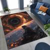 Dreamy Galaxy Universe Space Stars Black Hole Earth Rug for Bedroom Living Room Sofa Home Doormat Decor,Kid Non-slip Floor Mat