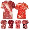 Nuova Moda Divertente Carne Fresca Manzo Stampa 3D T-shirt Uomo e Donna Casual Manica Corta Girocollo T-shirt Top