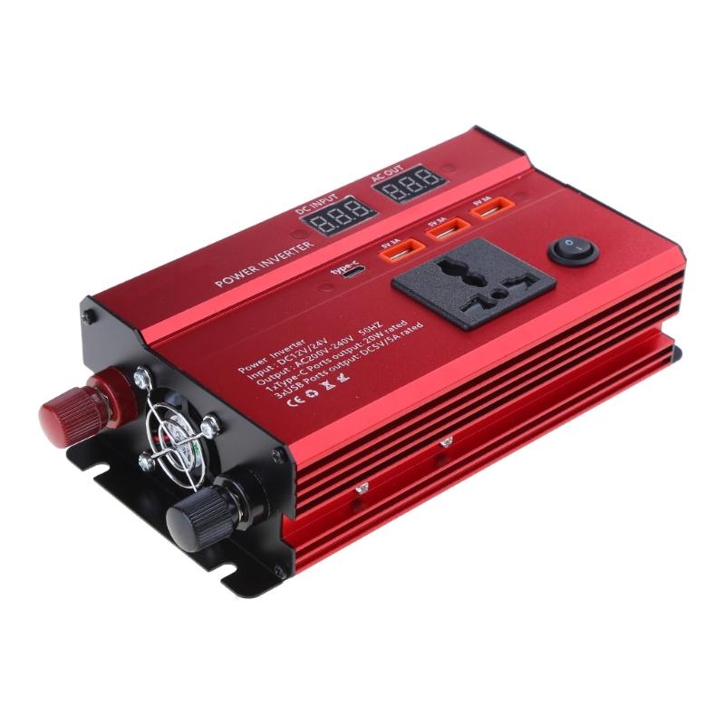 12V 24V To 220V Power Inverter 4 USB Car Voltage TransformerPower Inverter