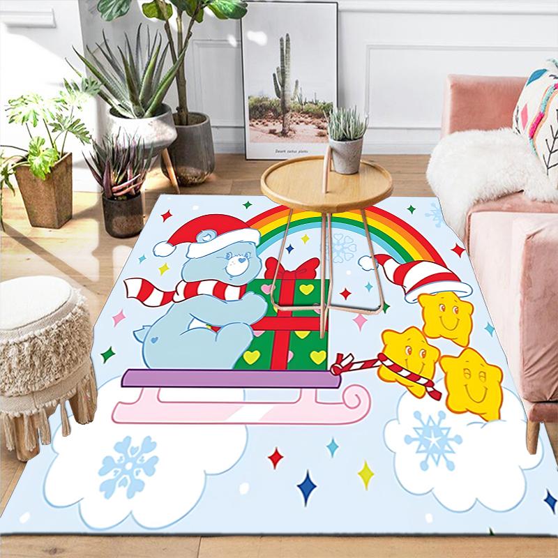1Pc Christmas Bears Rainbow Rug Office Carpet Indoor Outdoor Doormat Nonslip Soft Living Room Christmas Halloween Gift D922180