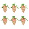 6Pcs Easter Carrot Shape Fabric Candy Bag Drawstring Gift Bag Candy Cookie Chocolate Holder Bag for Easter Birthday