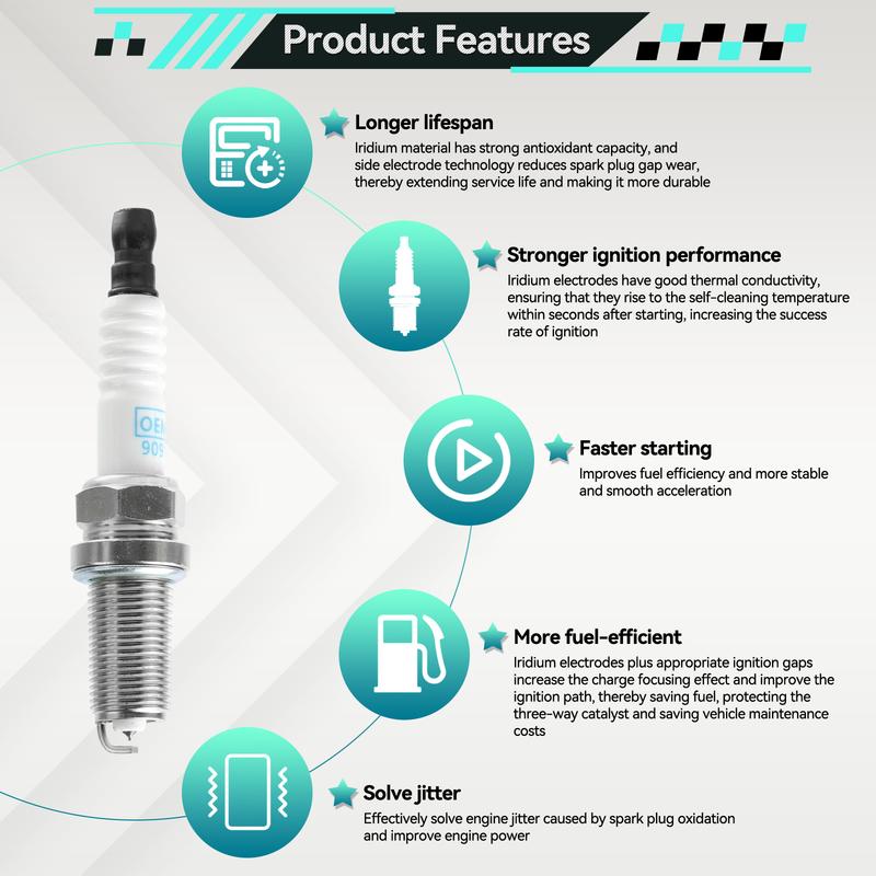 4x Iridium Spark Plugs 90919-01233 For Toyota Camry 4Runner Jeep Dodge Infiniti Nissan Dodge Ram 2.4L 2.5L 3.5L 4.0L 2005-2018