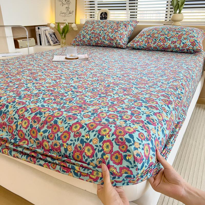 New Double Layer Gauze Fitted Sheet Single Piece All-inclusive Bedspread Sheet Mattress Protector Fitted Sheet