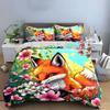 Fox Floral Art Home Decor Soft Comfortable Duvet Cover Bedding Set Included 1*Duvet Cover & 2*Pillowcases, Gift