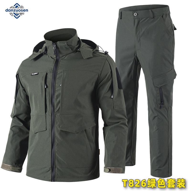 

Мужской комплект хаки для улицы: куртка и брюки карго M