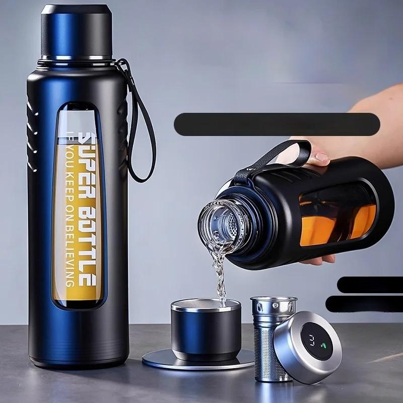 

Glass Travel Mug with Lid, 16oz Portable Coffee Cup for Hot & Cold Drinks, Leak-Proof Tumbler for Car, Office, Home 500ML чёрный