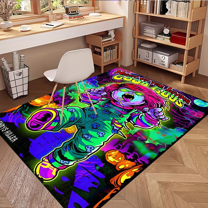 Chucky Print Rug, Washable Floor Carpet, For Entryway Dorm Laundry Room Office Study, Home Decor Birthday Christmas Gift
