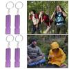 4Pcs Double Tube Emergency Whistles Clear Loud Sound Compact Size Portable Corrosion-Resistant Safety Survival Whistles with Keyring