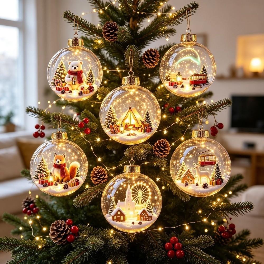 Acrylic Xmas Tree Pendants Pre-Lit Holiday Ornament Ball NEW Party Ornament Home Decor