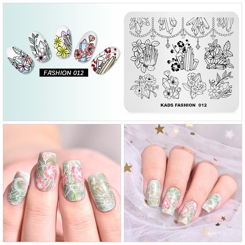 KADS Fashion 012 Nail Art Stamping Plates Manicure Stamping Plate Template Image Plates For DIY Tools Nail Decoration