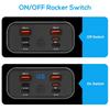4/6 Ports 112W Dual 18W USB-A 30W PD3.0 QC3.0 Car Charger Outlet ast Charging Power Adapter with Voltmeter Switch for 12V/24V for Car RV Truck Boat