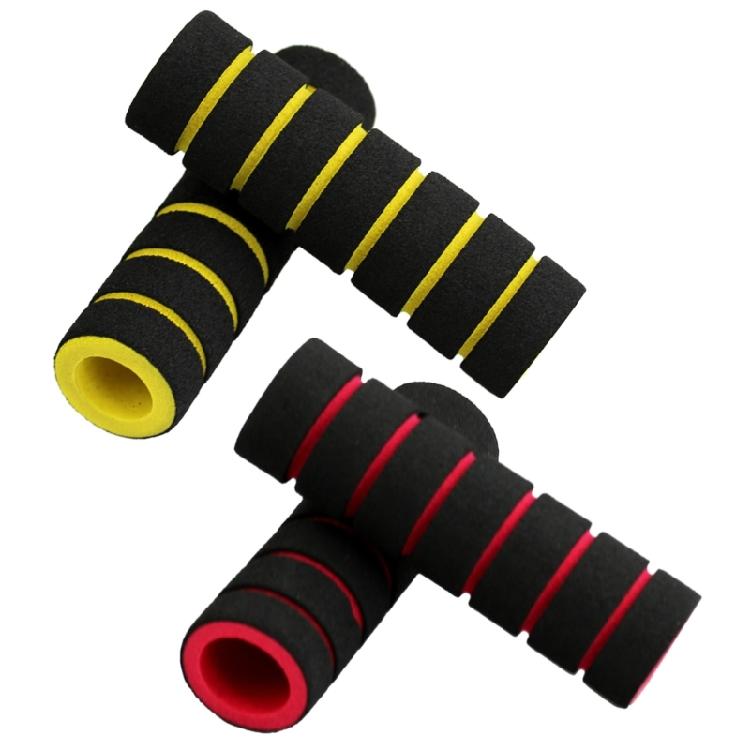 2 Pair Bicycles Sponges Cover Handlebars Grip Shock-Absorb Soft Bikes End Grip жёлтый/красный