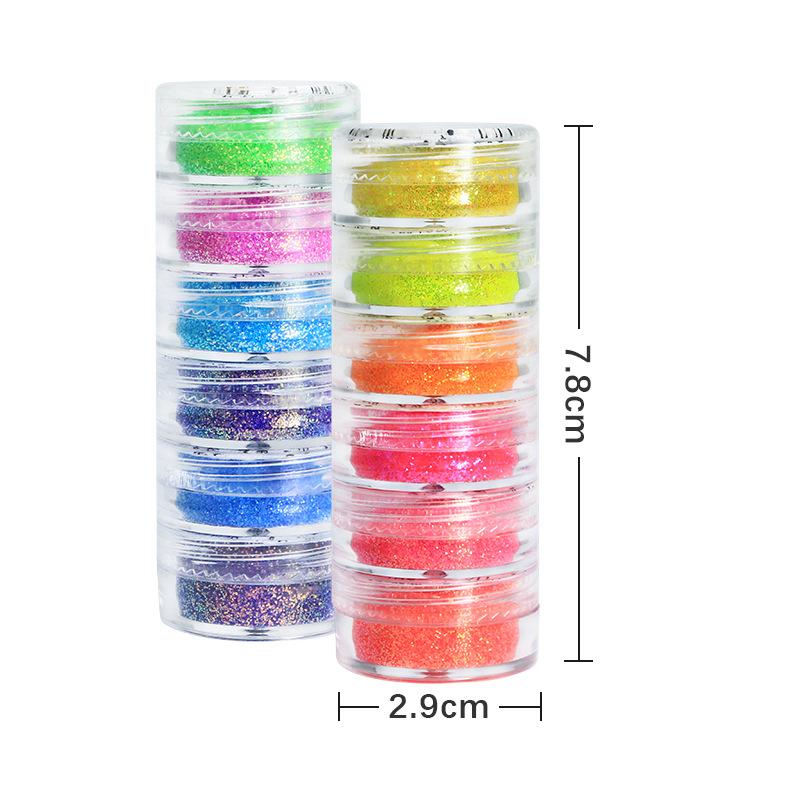 6 Boxes/set Super Shiny Mermaid Nail Glitter Powder Sequin Nail Art Decoration