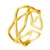 Elegant Wave Ring for Women - 18K Gold Electroplated Stainless Steel
