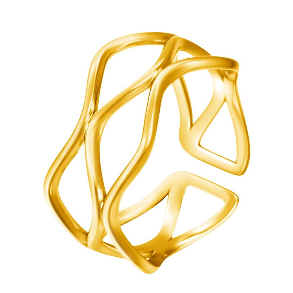 Elegant Wave Ring for Women - 18K Gold Electroplated Stainless Steel