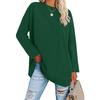 T-shirt Taglia Grande Monocolore, Top Casual a Maniche Lunghe Girocollo Primavera e Autunno, Abbigliamento Taglia Grande da Donna