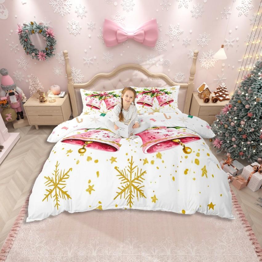 Homewish Royal Louskáček Strážce Sada povlaku na peřinu pro děti, Kawaii Sada ložního prádla Santa Claus, Žlutozelená Vánoční sada do postele