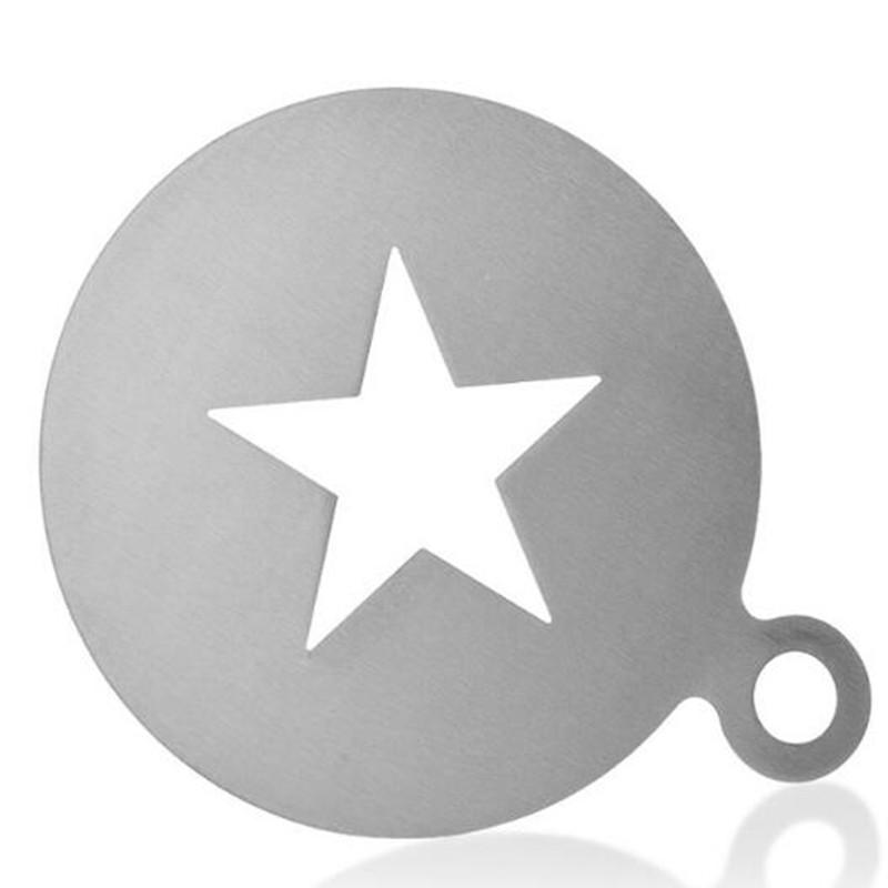 Coffee Latte Art Stencils For Drawing Barista Tools Stainless Steel Coffee Accessories Decorating Foam Shape Cake Baking Mold