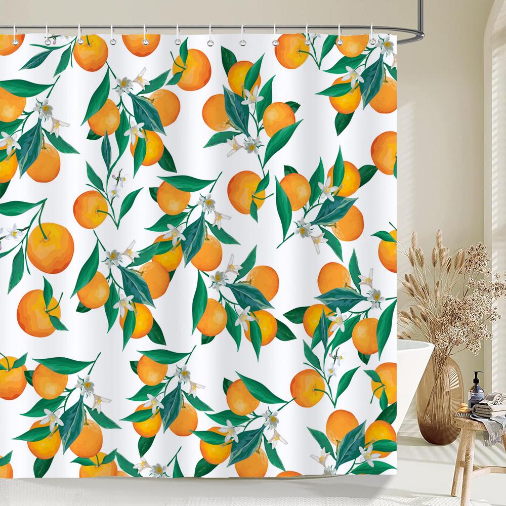 1 pc Fresh Lemon Fruit pattern Shower Curtains Bathroom Polyester Bath Curtains Printing Shower Curtain Decor With Hooks Curtain