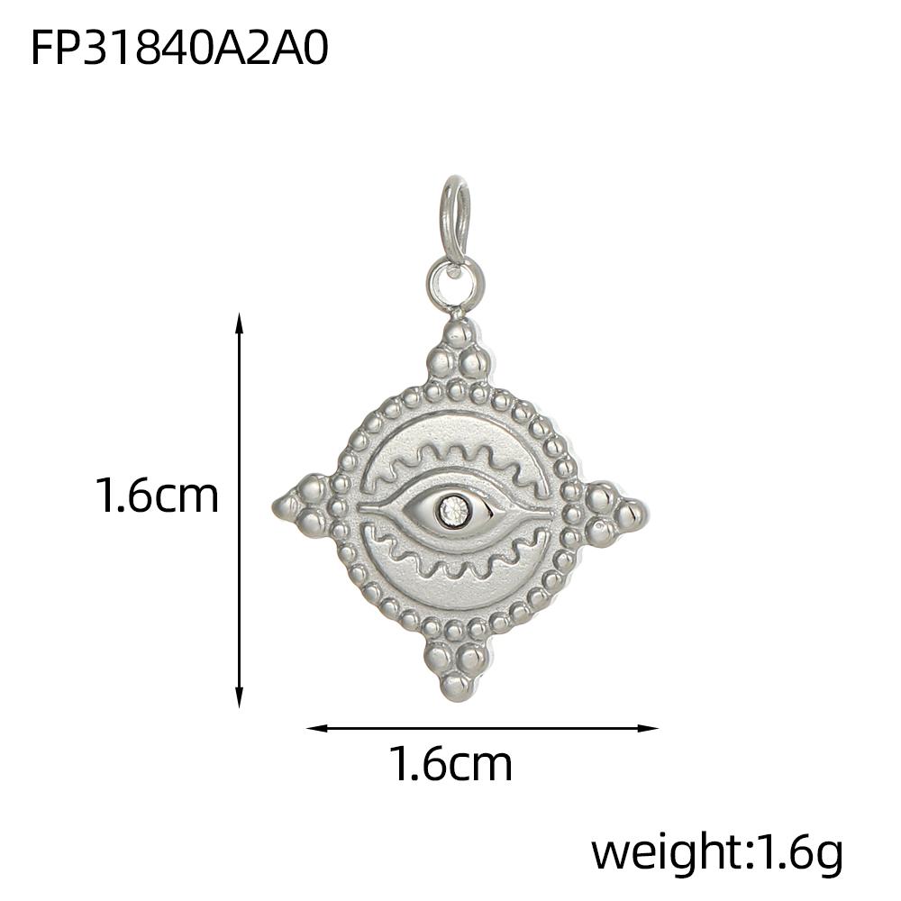CARLIDANA Vintage Popular Pendant Hollow Charms Stainless Steel Gold Plated Heart Palm Zircon Evil Eye Charms for Jewelry Making