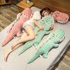 Big crocodile doll plush toy long pillow sleeping leg throw pillow funny doll girl bed send girlfriend
