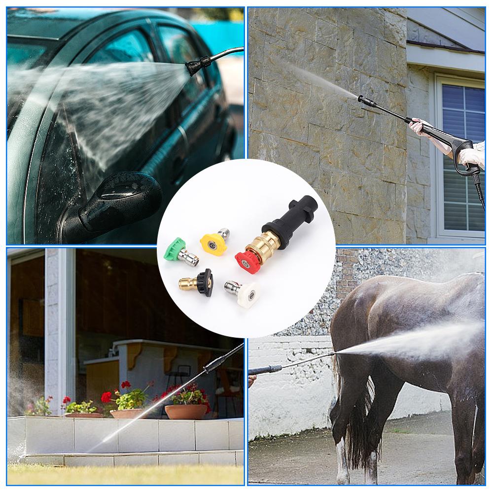 K2-K7k Series Adapter+5 Color Nozzle High Pressure Water Gun Union High Pressure foam Kettle Retrofit Parts Cleaning