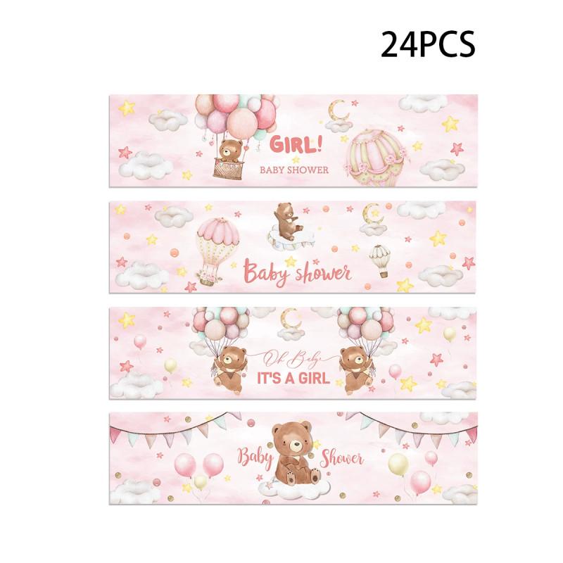 

Милый мультяшный узор медведя, наклейки для украшения вечеринки, рабочего стола, бутылки для воды розовый