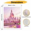 Disney digital oil painting fantasy castle floral garden landscape art handmade diy gift home decoration