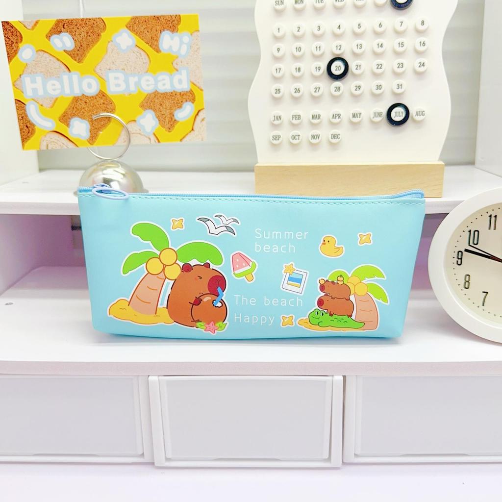Capybara Cartoon Pencil Case: Cute Student Stationery Storage Bag for Kids