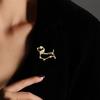 Women Brooch Hollow Design Smooth Polish Puppy Shape Lapel Pin Zinc Alloy Multi-Purpose Badge Scarf Shawl Bag Accessory
