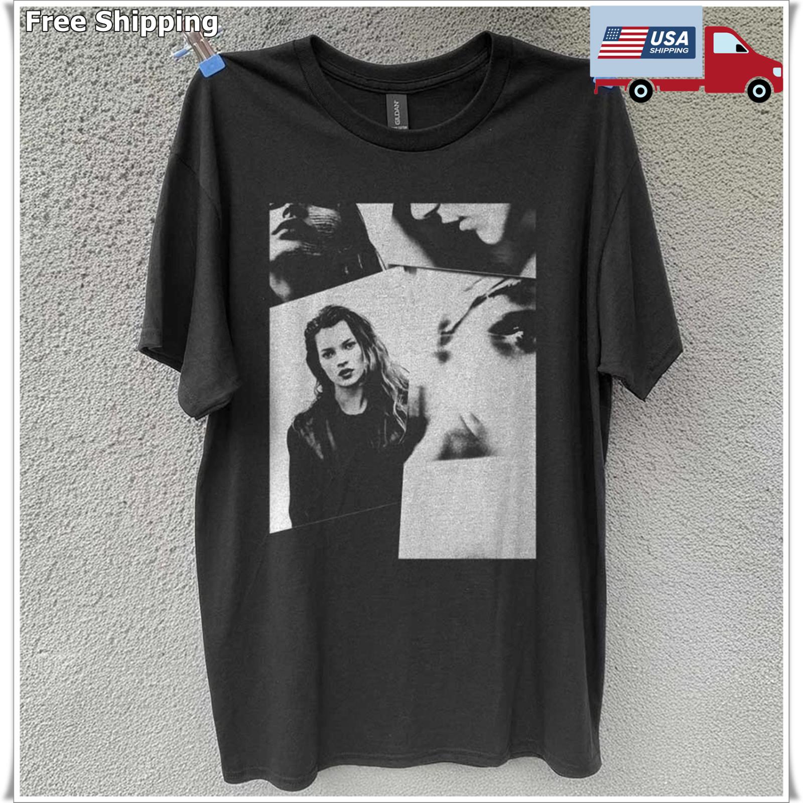Kate Moss illustration Unisex Black Cotton T-shirt S-5XL XXL