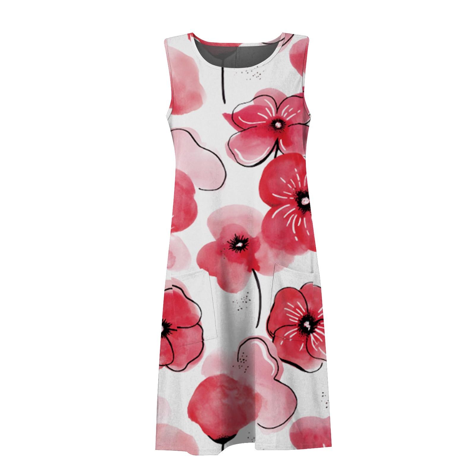 Женское модное летнее платье без рукавов с принтом — фото 4