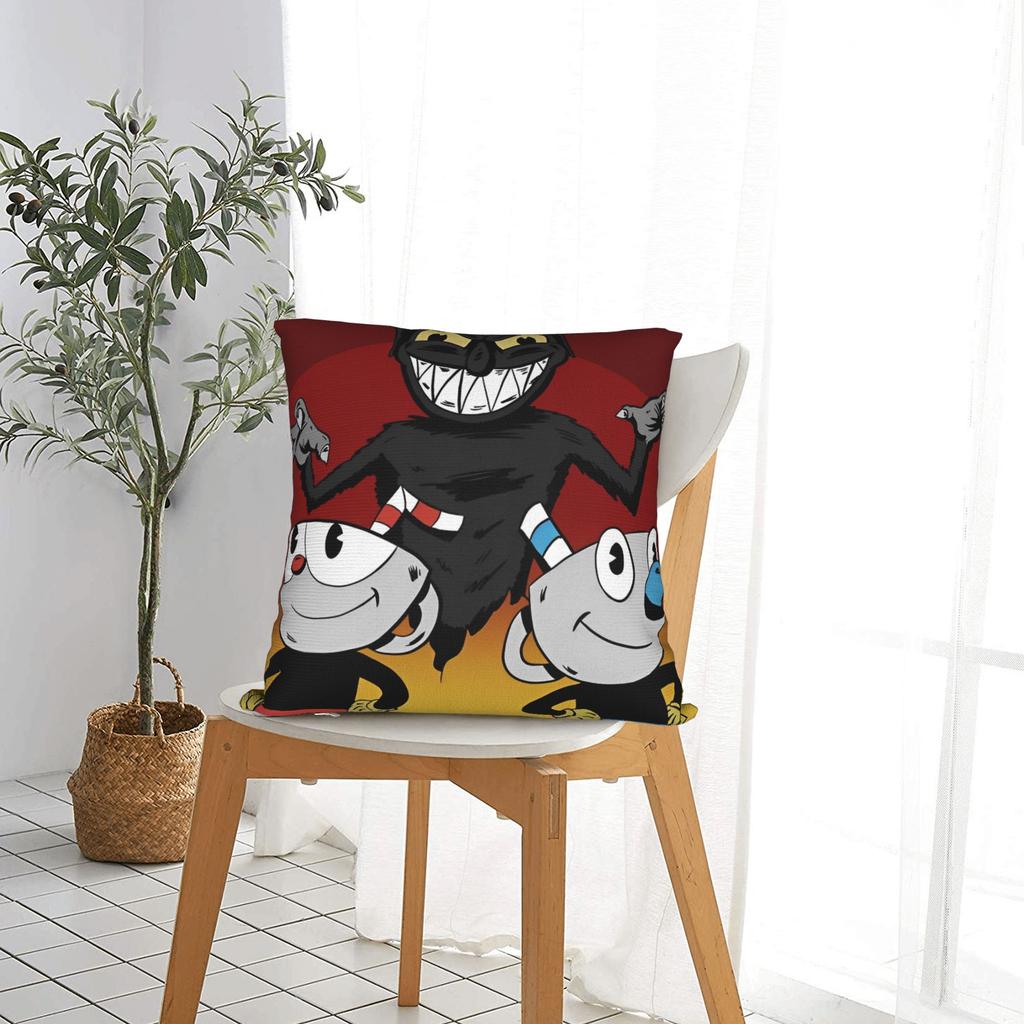 Cupheads And Mugmans Cartoon Pillowcase Printed Cushion Cover Decor Throw Pillow Case Cover Home Wholesale