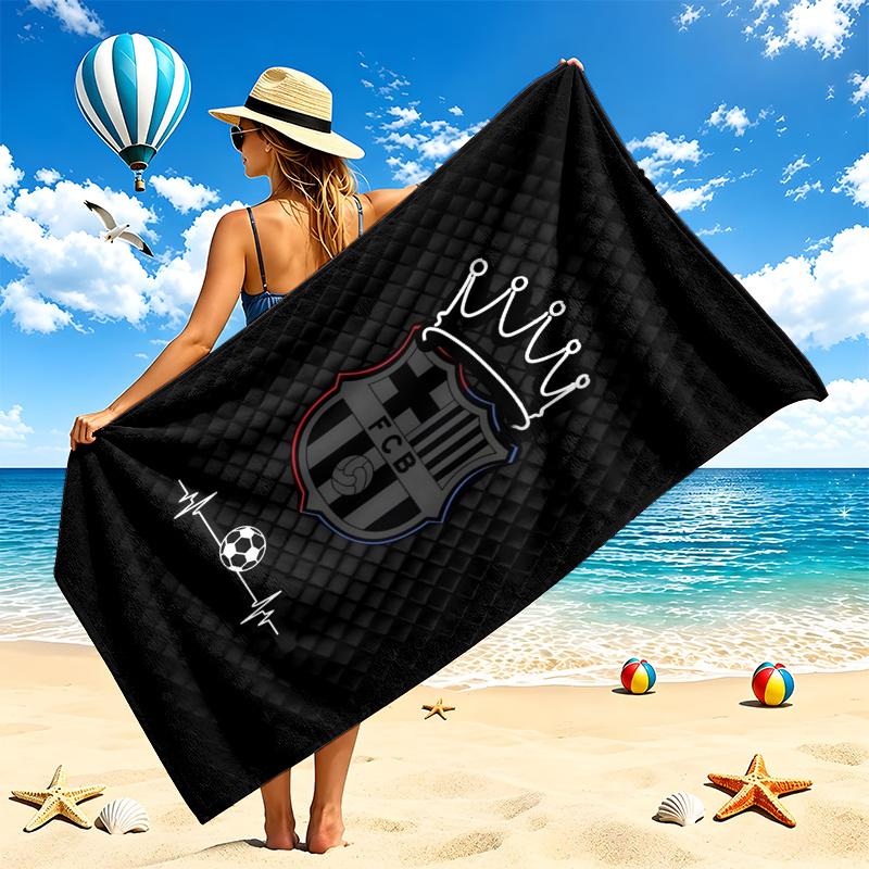 Asciugamano da Spiaggia FC Barcelona Asciugatura Rapida Morbido Microfibra Resistente alla Sabbia Oversize Telo da Bagno Cabana per Piscina Viaggio Regalo