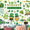 PVC-dekal Klistermärken St Patrick's Day Dekorationer Klistermärken med Klöver Småfolk Design för Fönster Spegel Glasdörr Dekorer
