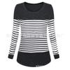 Womens Postpartum Nursing Top Striped Loose Long Sleeve T-Shirt Maternity Breastfeeding